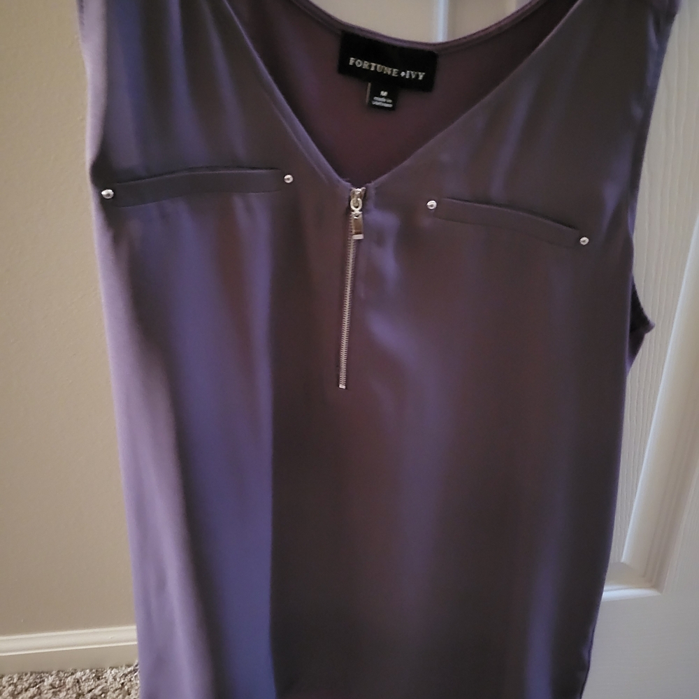 Fortune + Ivy Purple Women's Blouse